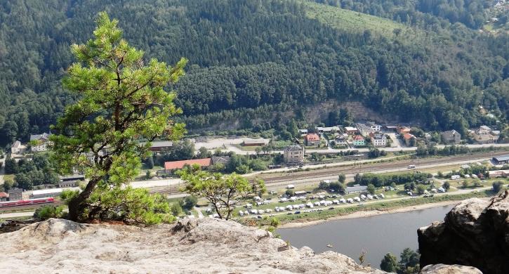 Campingplatz Königstein vom Lilienstein