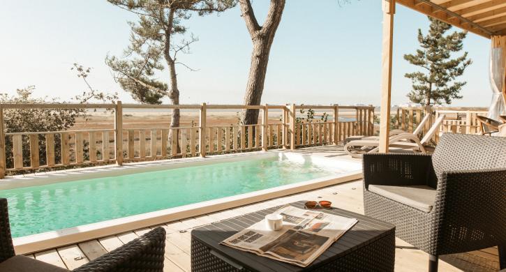 Luxus Lodge mit privaten Whirlpool